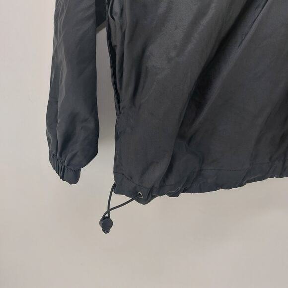 Champs Windbreaker Athletic Black Pockets Drawstring Size M - Picture 11 of 13